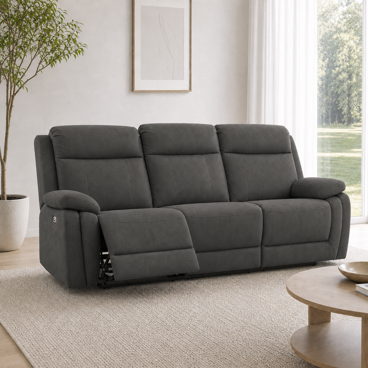 Jasper Recliner 3 seater grey 01 main