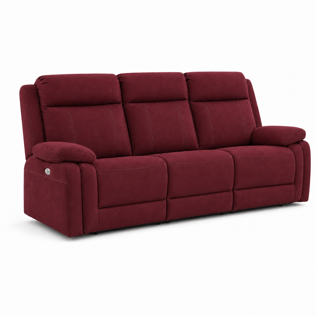 Jasper Recliner 3 seater red 02 white