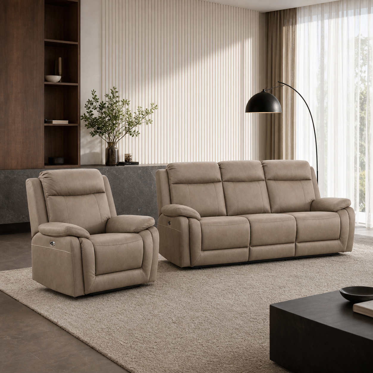 Jasper Recliner complete configuration in an editorial living room