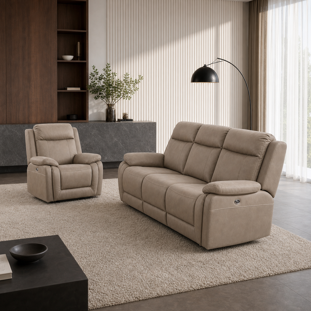 Jasper Recliner complete configuration from an alternate angle