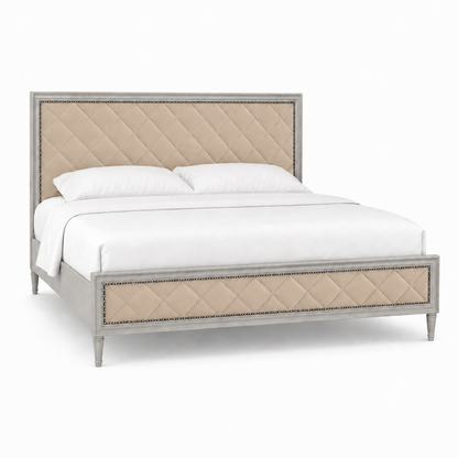 Jaxen - Bed Beige plain white background view