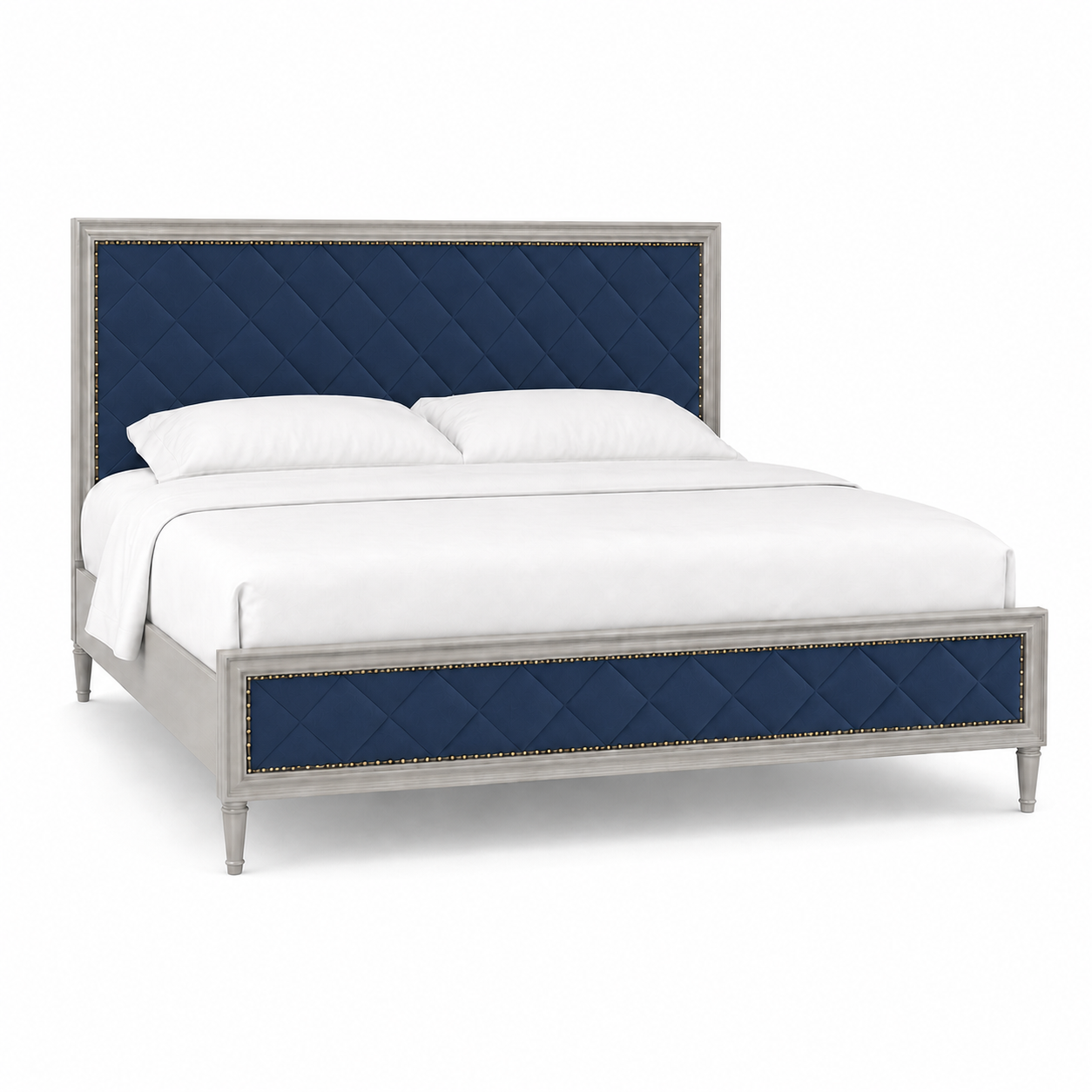 Jaxen - Bed Blue plain white background view