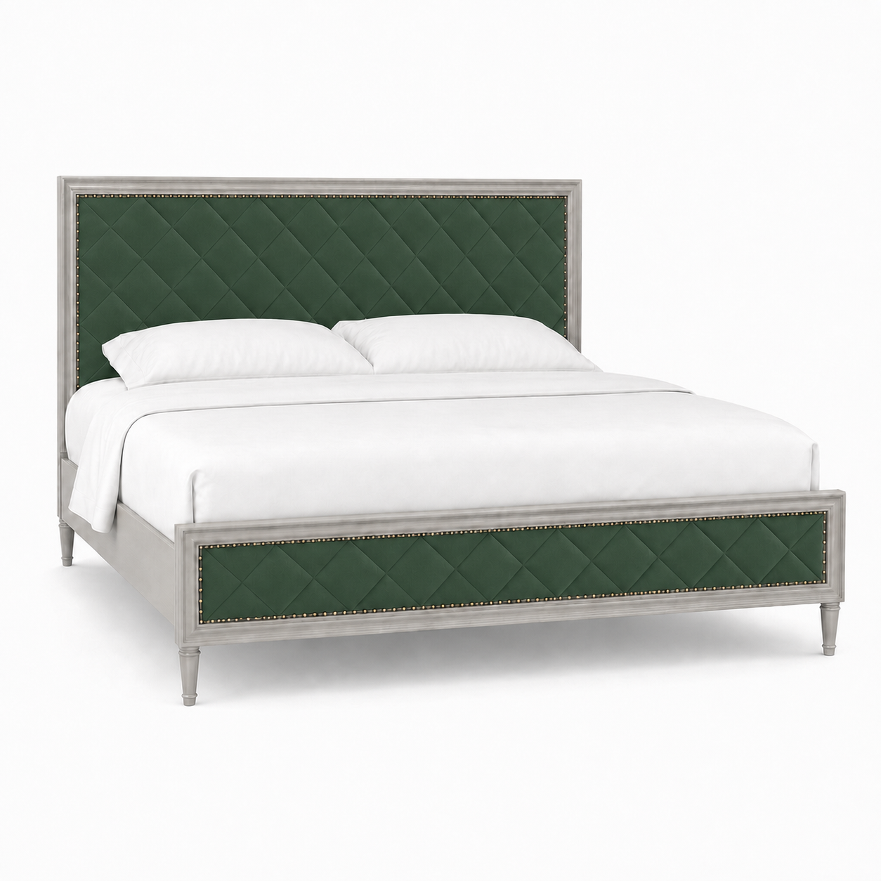 Jaxen - Bed Green plain white background view