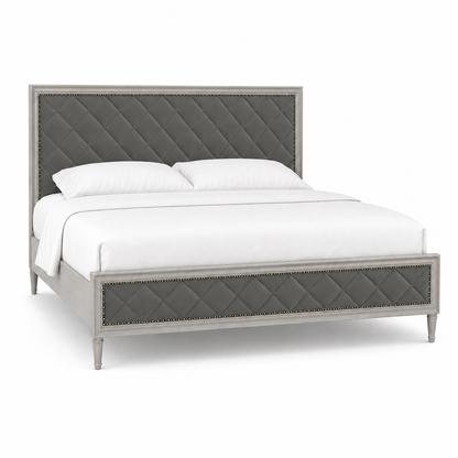 Jaxen - Bed Grey plain white background view