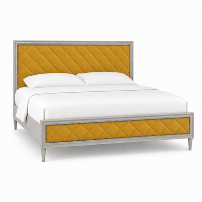 Jaxen - Bed Yellow plain white background view