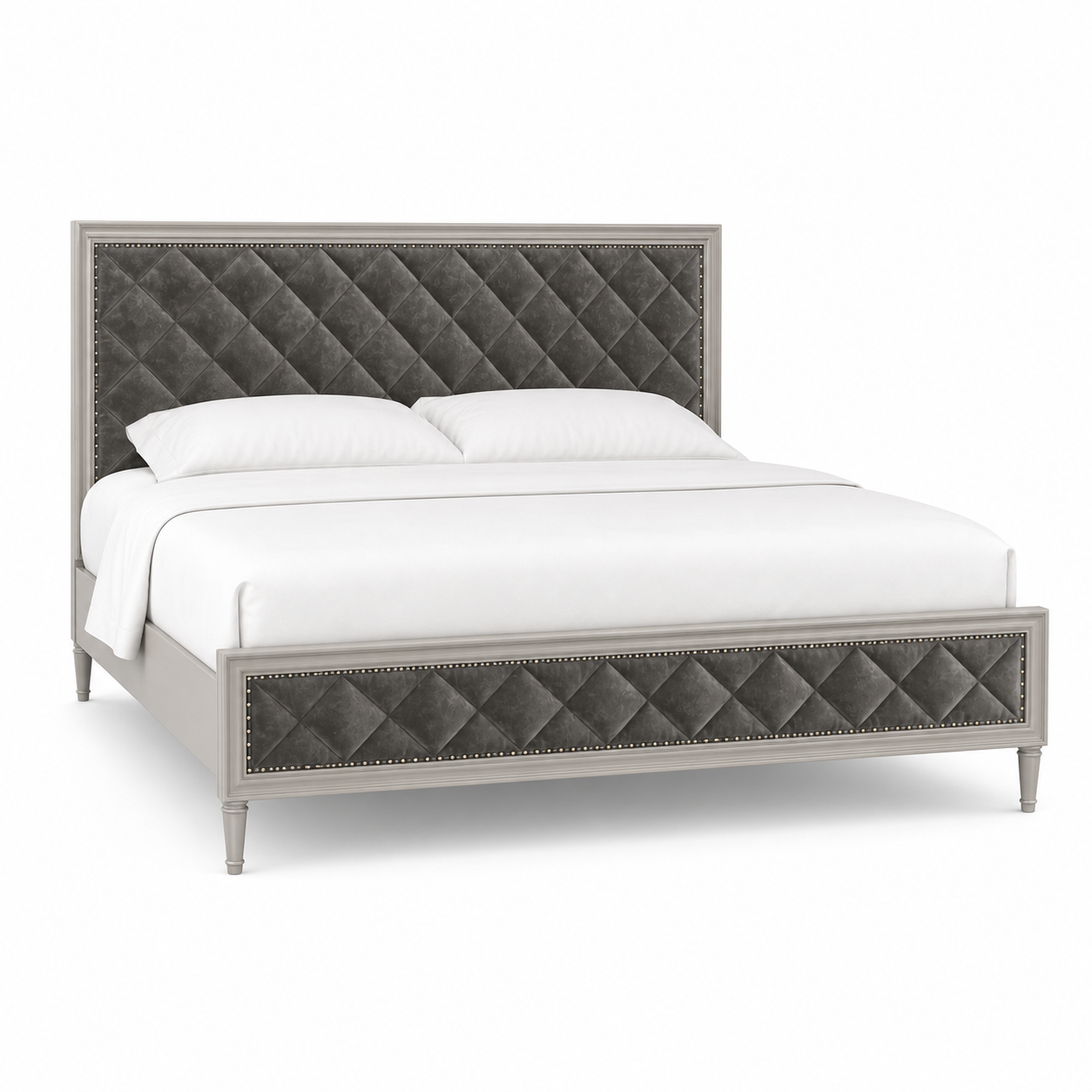 Jaxen - Bed, complete front three-quarter studio bed view