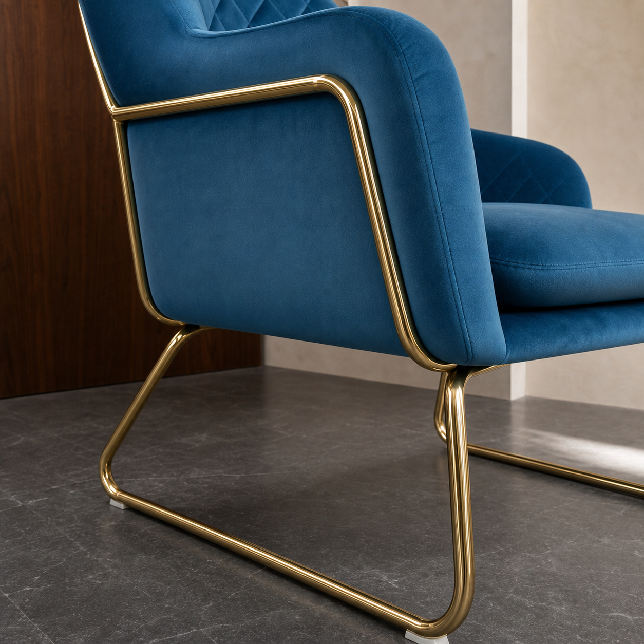 Close-up of the Jett - Chair's upholstery and construction