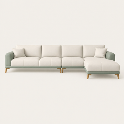 Jewel - L shape sectional sofa, front studio view on neutral background