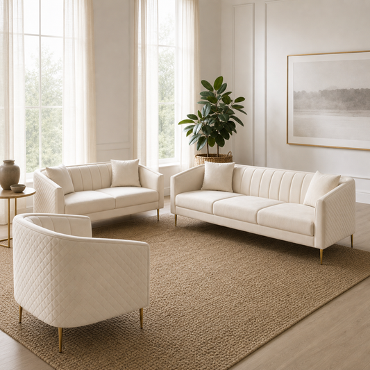 Jive - 3+2+1 Sofa Set, complete 3+2+1 sofa set in an editorial living room
