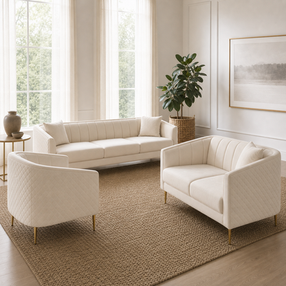 Jive - 3+2+1 Sofa Set, alternate room angle of the complete 3+2+1 sofa set