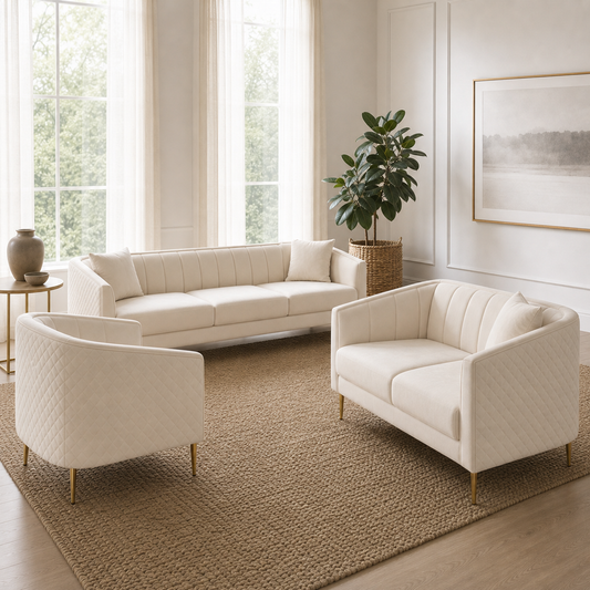 Jive - 3+2+1 Sofa Set, alternate room angle of the complete 3+2+1 sofa set