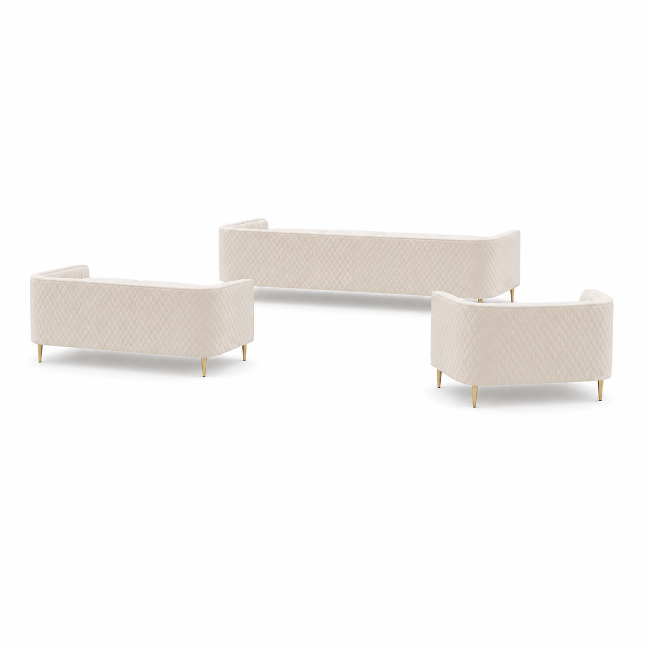 Jive - 3+2+1 Sofa Set, complete 3+2+1 sofa set side studio view