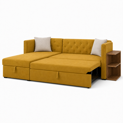 Jolen - Sofa bed, fully open studio view on a pure-white background