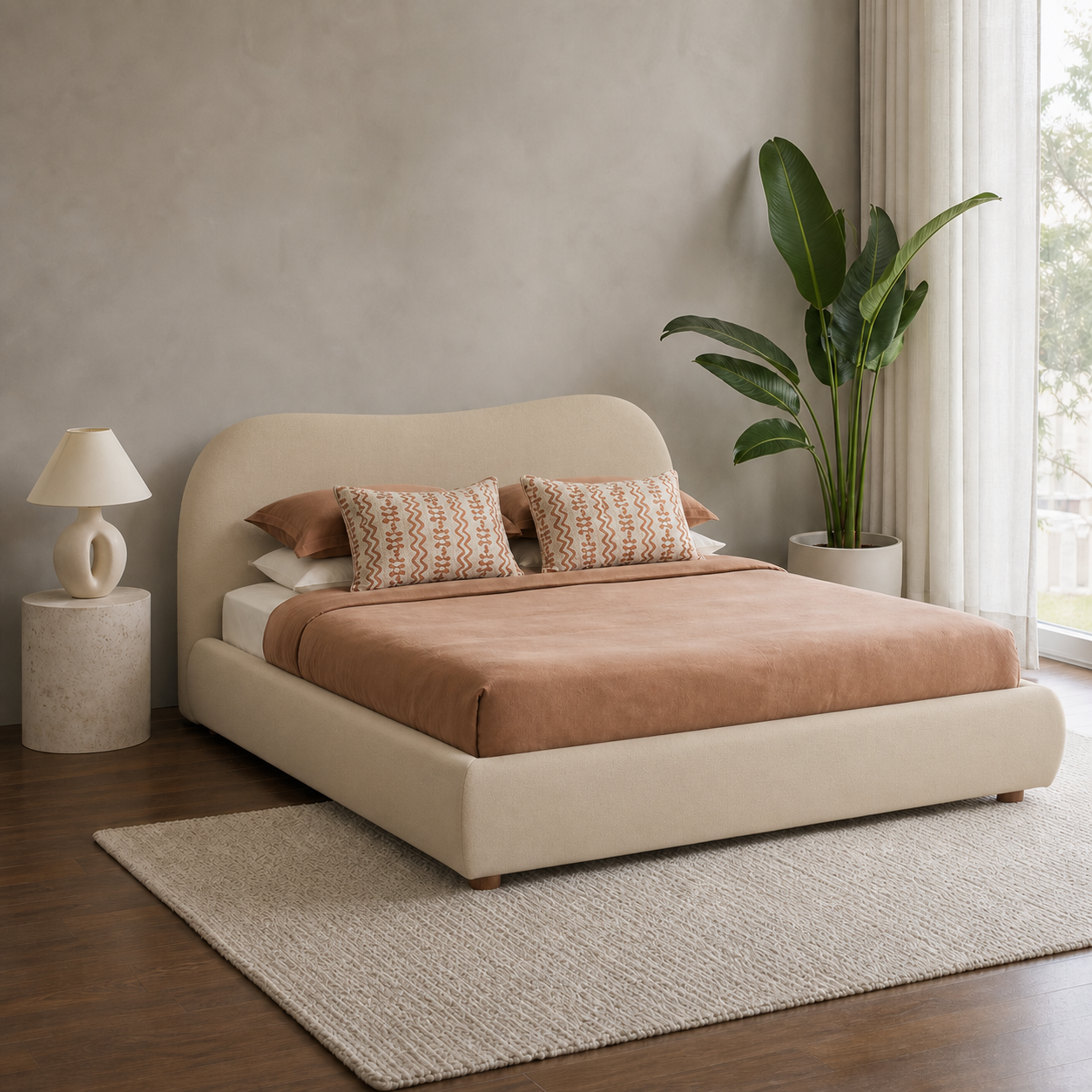 Juna - Bed Beige lifestyle view