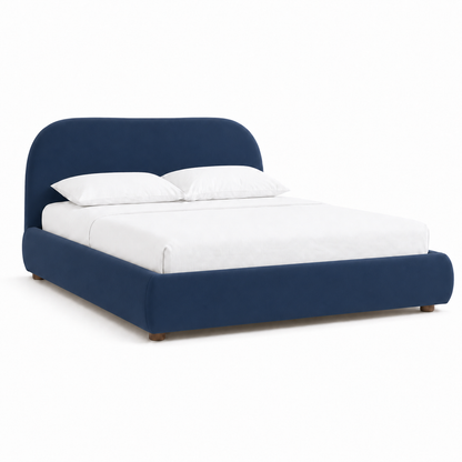 Juna - Bed Blue plain white background view