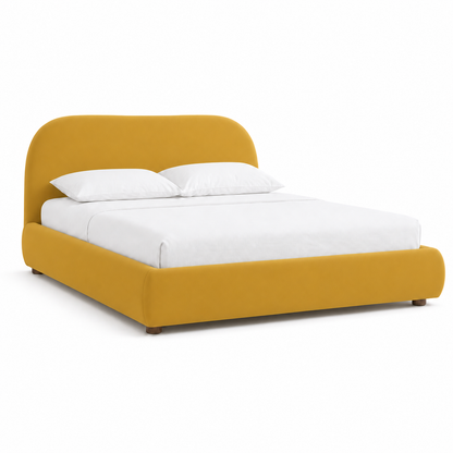 Juna - Bed Yellow plain white background view
