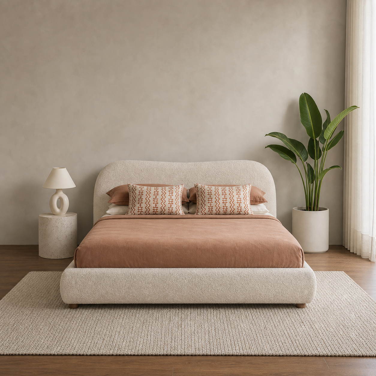 Juna - Bed, complete straight-on bed view