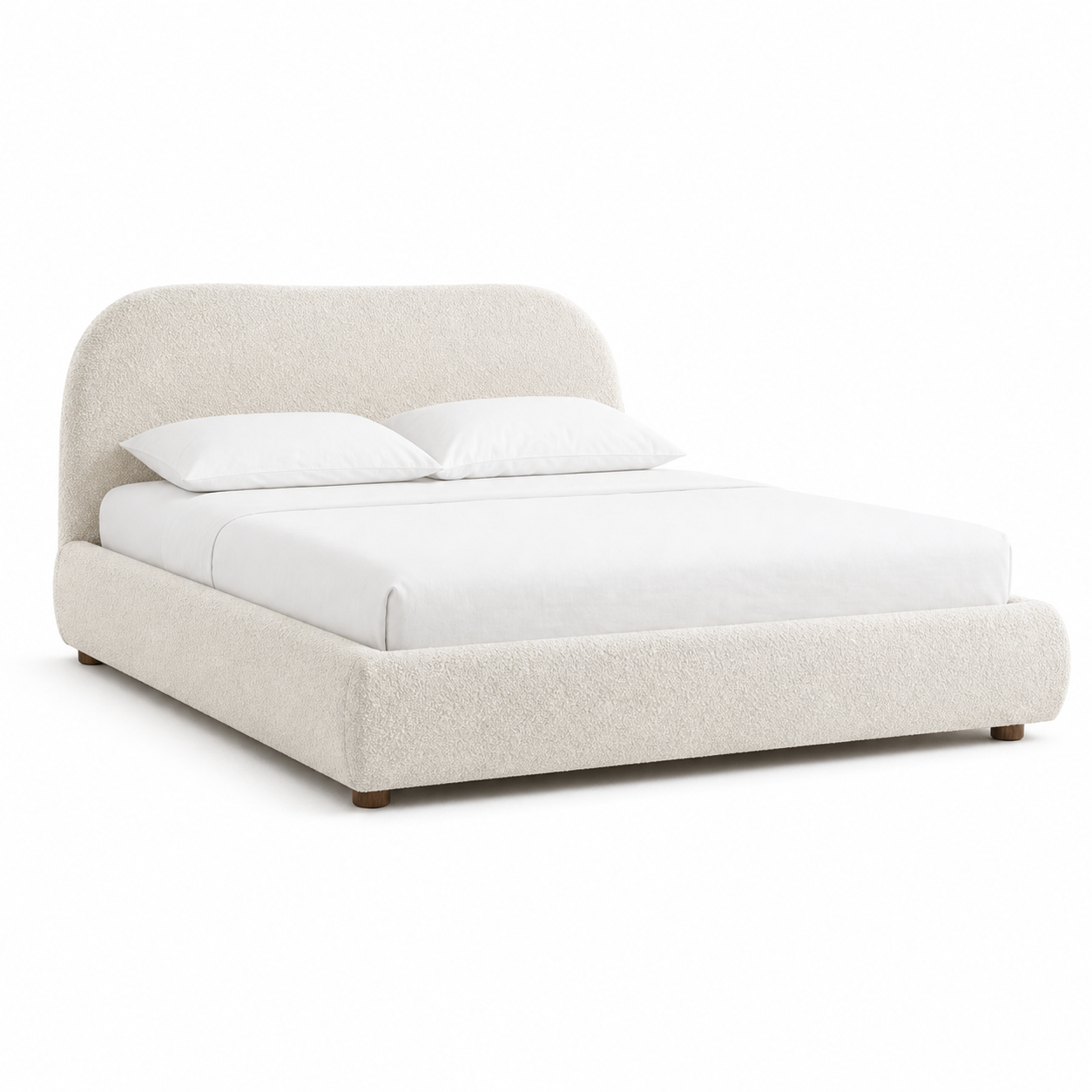 Juna - Bed, complete front three-quarter studio bed view