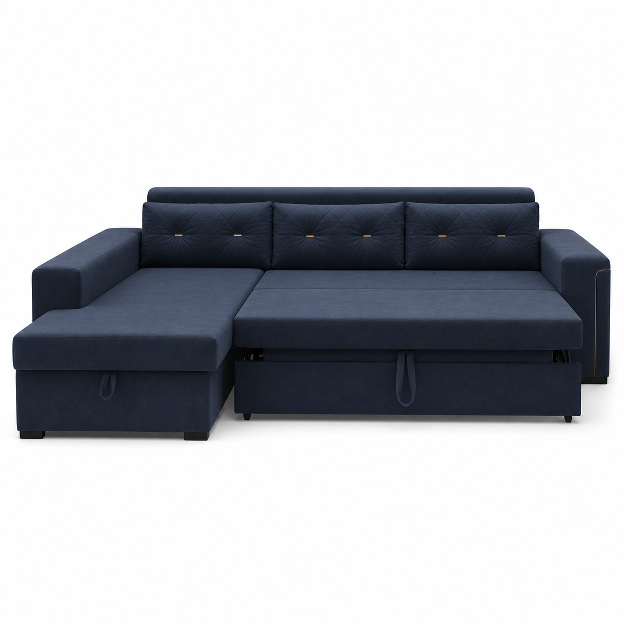 Junor - Sofa bed, open sofa-bed front studio view on pure white