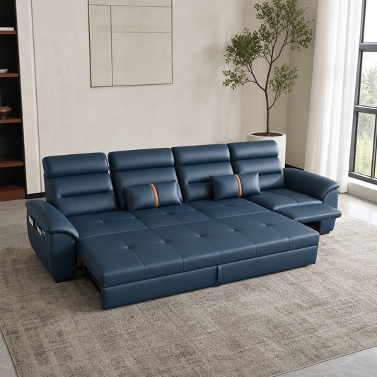 Kairo - Sofa bed, fully open sofa-bed hero in a contemporary living room