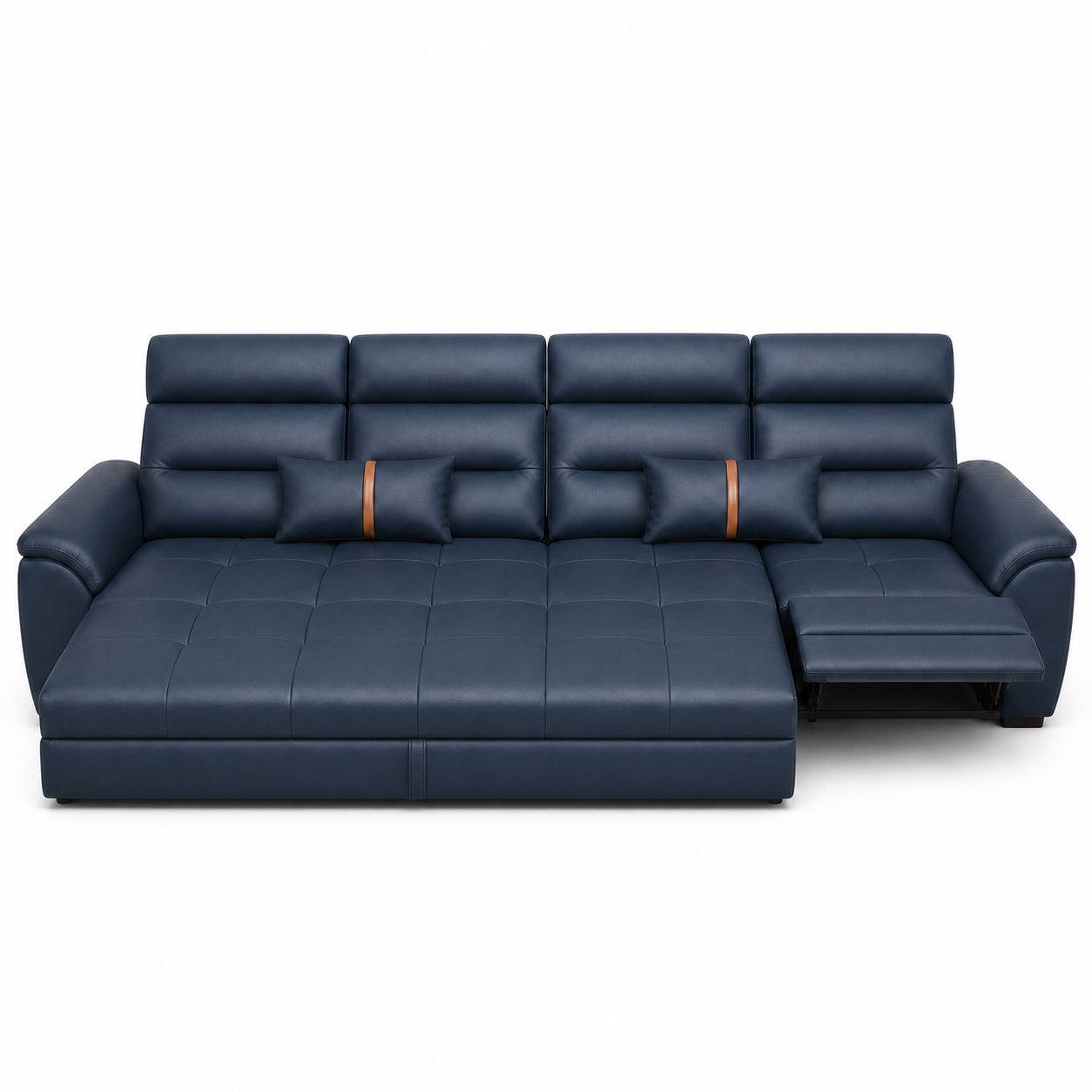 Kairo - Sofa bed, fully open studio view on a pure-white background