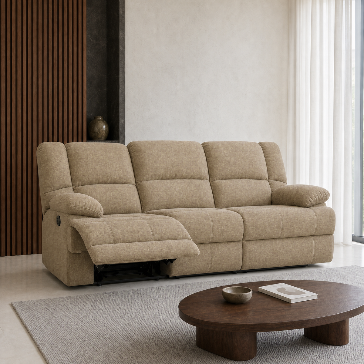 Kinetic Recliner 3 seater beige 01 main