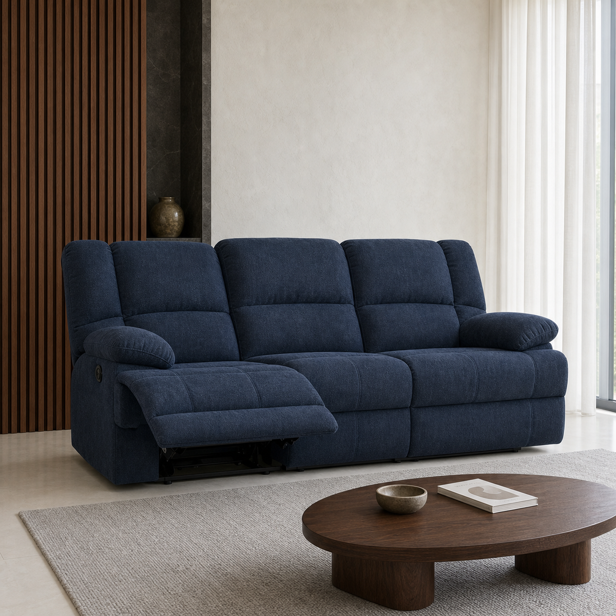 Kinetic Recliner 3 seater blue 01 main