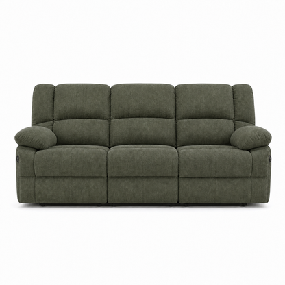Kinetic Recliner 3 seater green 02 white