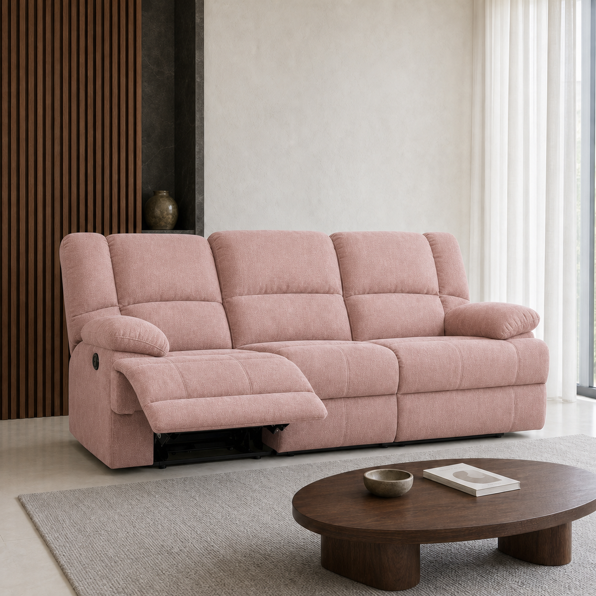 Kinetic Recliner 3 seater pink 01 main