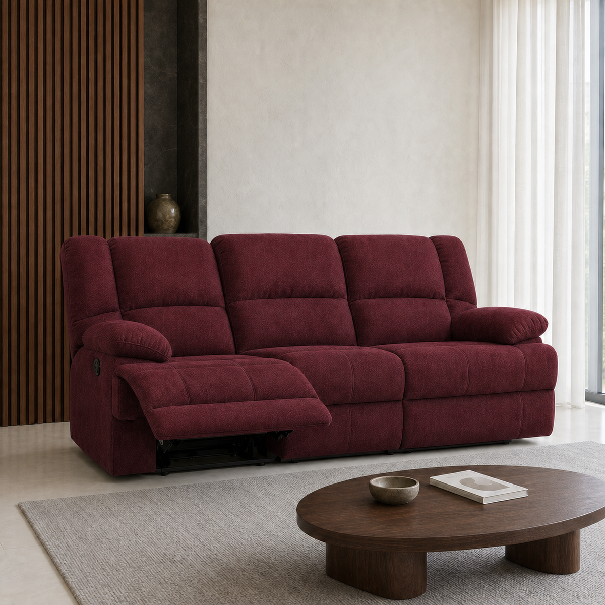 Kinetic Recliner 3 seater red 01 main