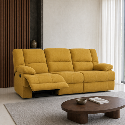 Kinetic Recliner 3 seater yellow 01 main