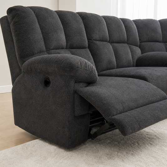 Kinetic Recliner upholstery and reclining detail