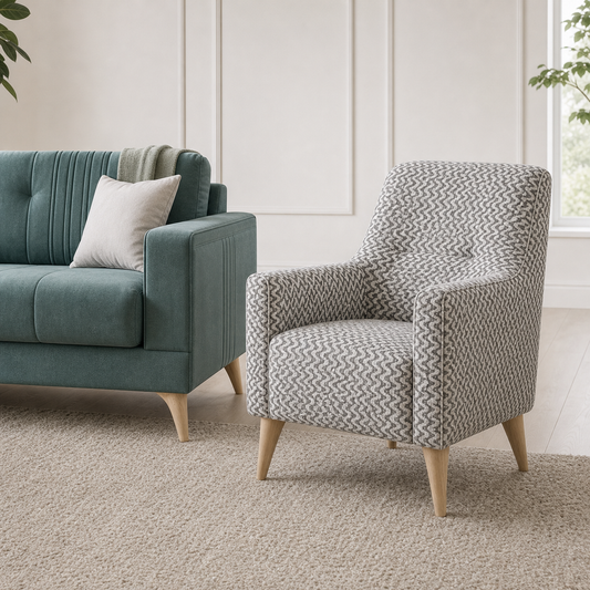 Close view of Knox - 3+2+1 Sofa Set upholstery and construction