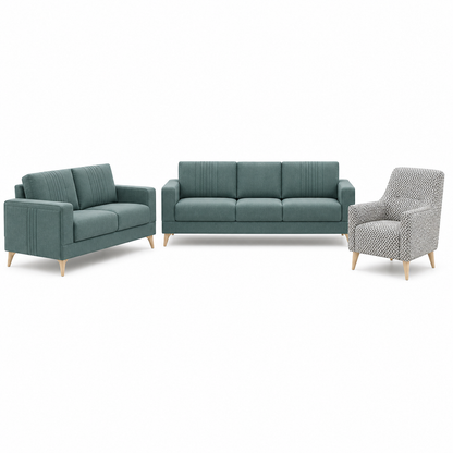 Knox - 3+2+1 Sofa Set, complete 3+2+1 sofa set front studio view