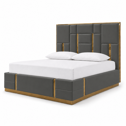 Koa - Bed Grey plain white background view