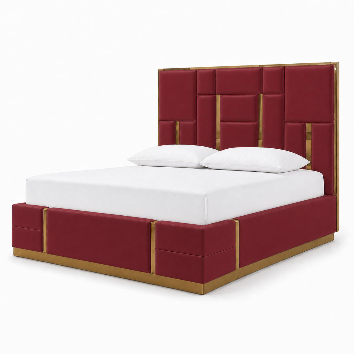 Koa - Bed Red plain white background view