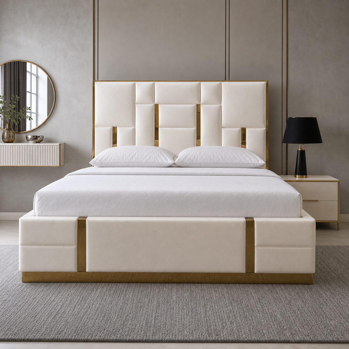 Koa - Bed, complete straight-on bed view