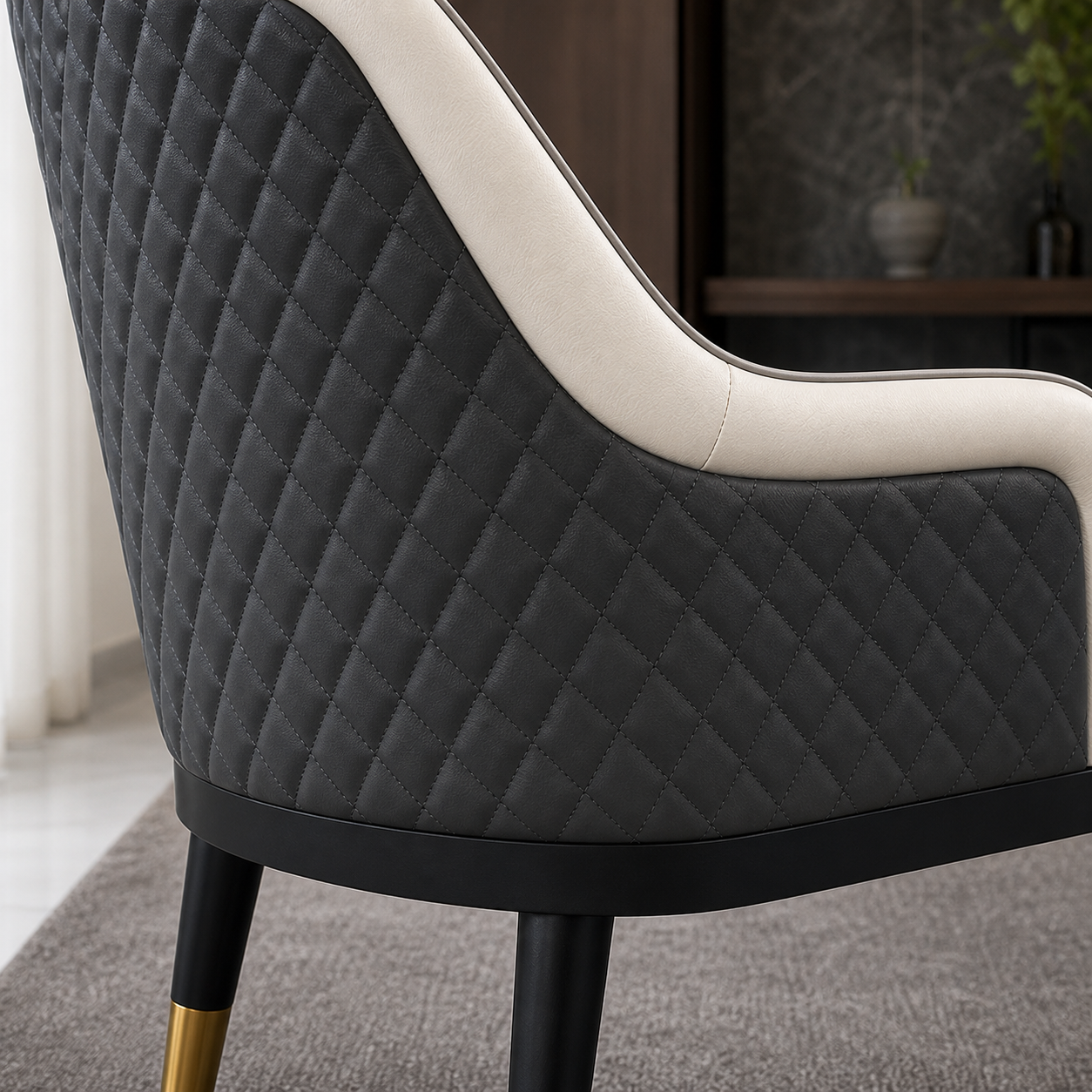 Close-up of the Koda - Chair's upholstery and construction