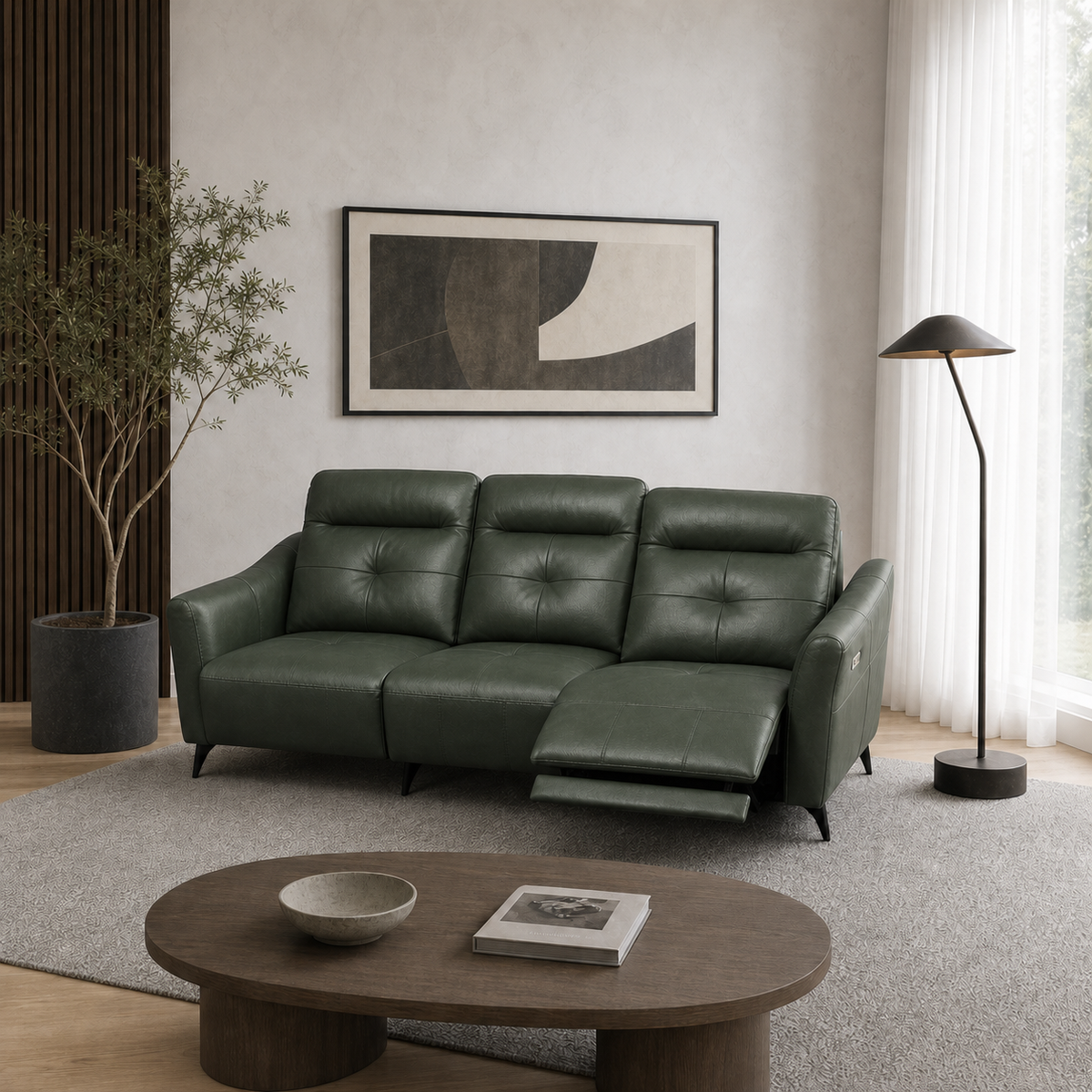 Lark Recliner 3 seater green 01 main