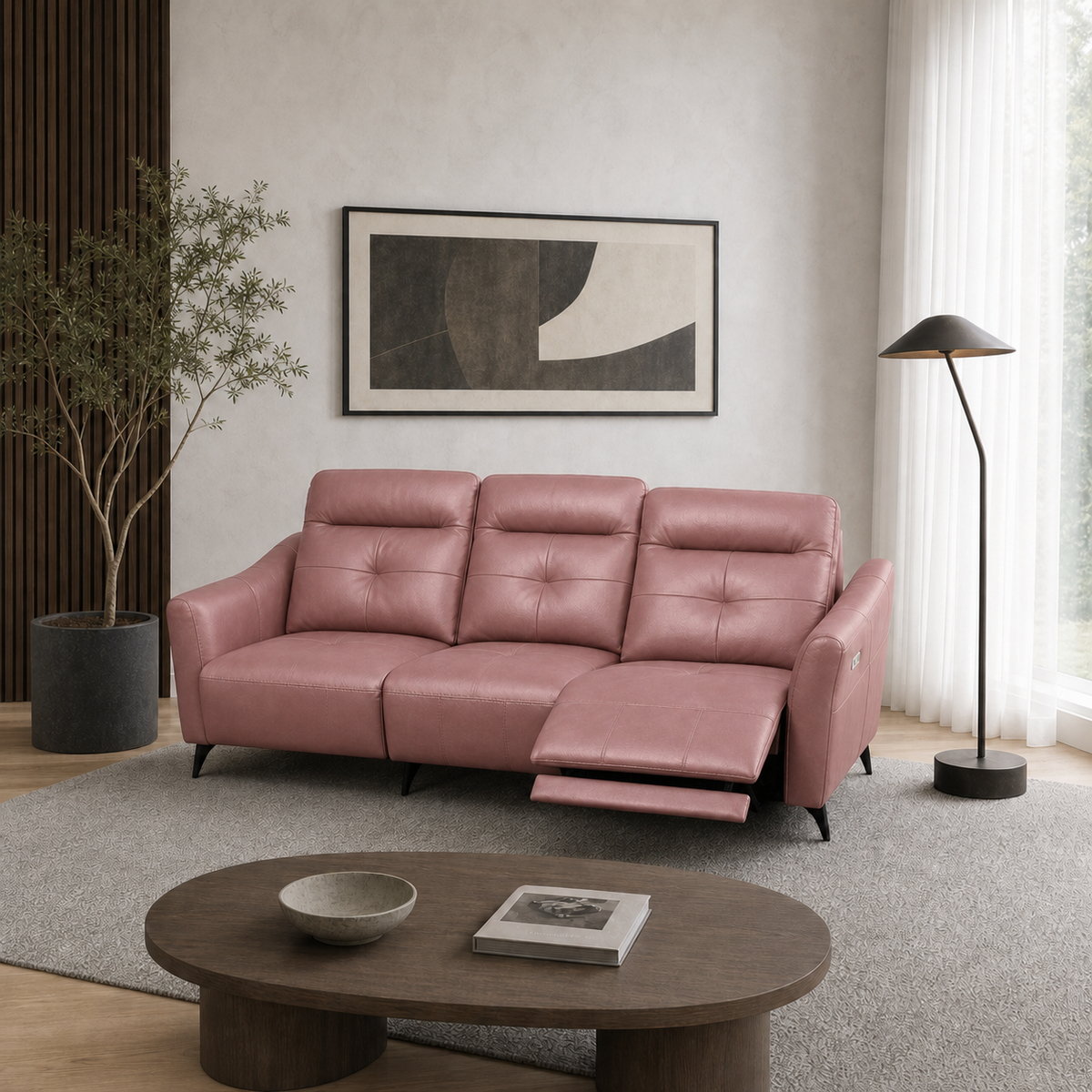 Lark Recliner 3 seater pink 01 main