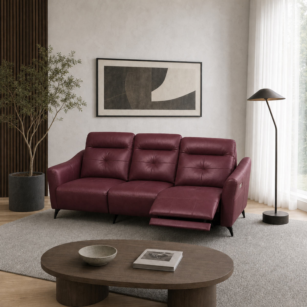 Lark Recliner 3 seater red 01 main