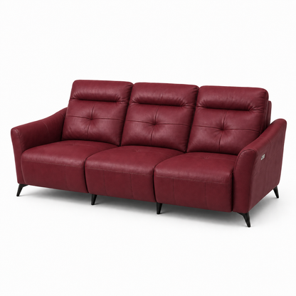 Lark Recliner 3 seater red 02 white
