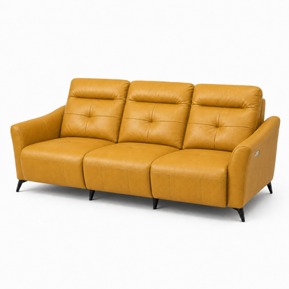 Lark Recliner 3 seater yellow 02 white