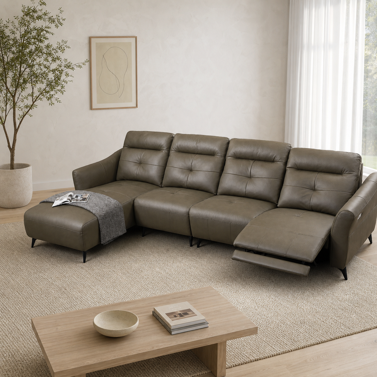Lark Recliner complete configuration in an editorial living room