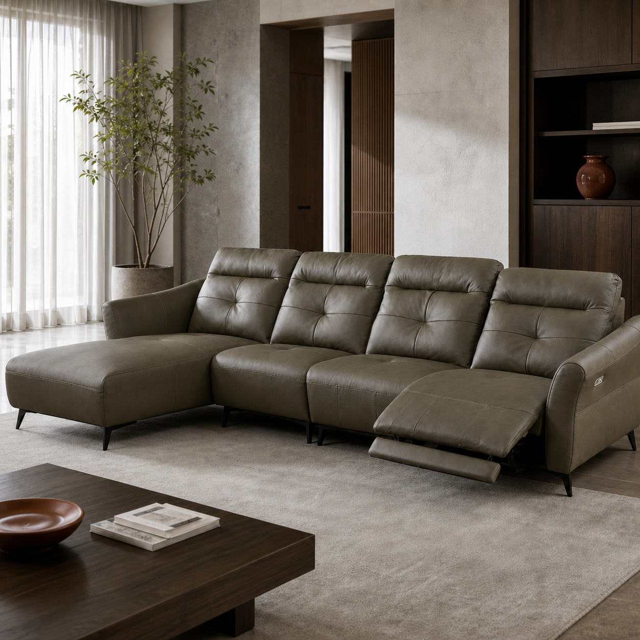 Lark Recliner upholstery and reclining detail