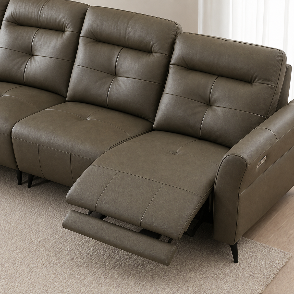 Lark Recliner upholstery and reclining detail