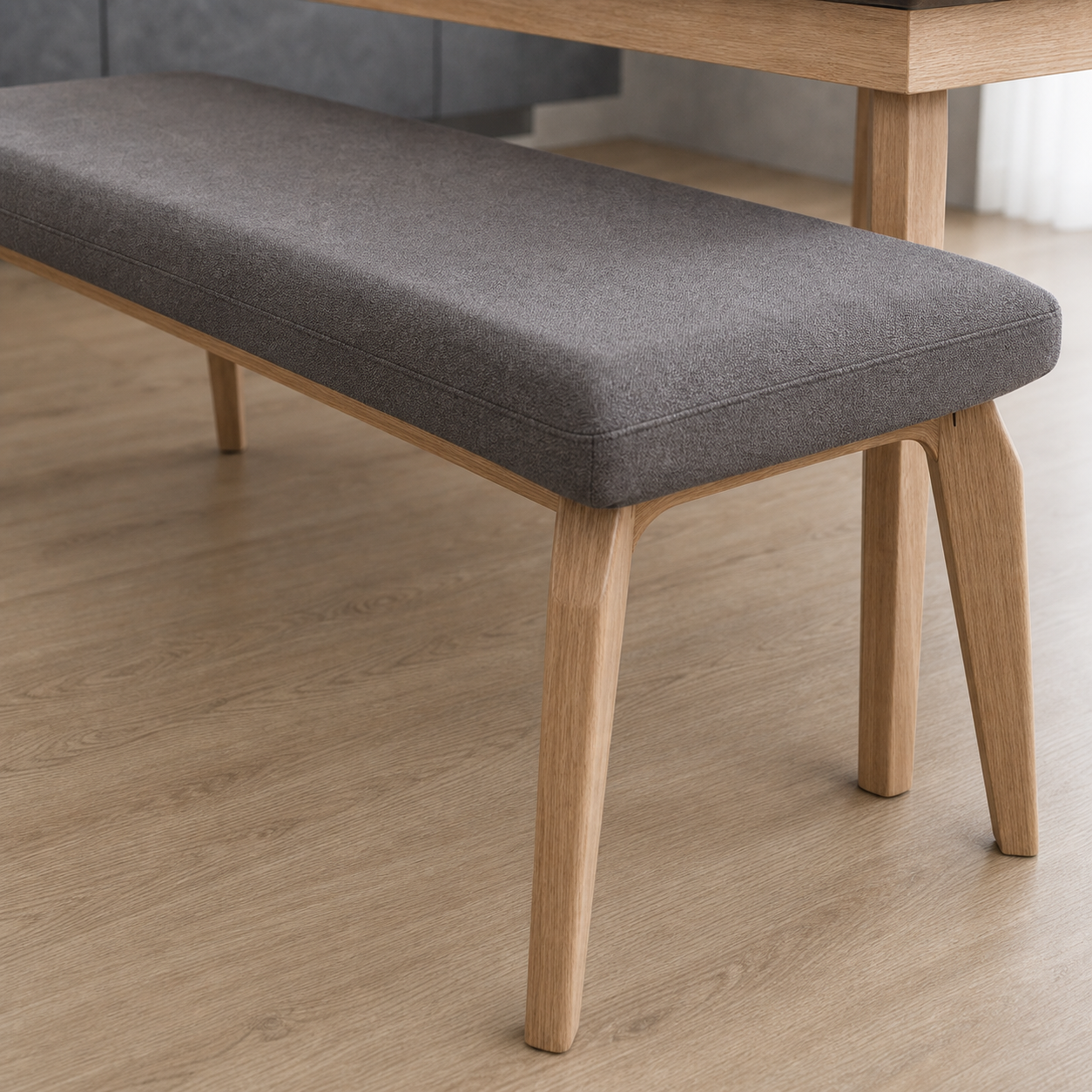 Lark - Wooden Top Dining Table, close chair, seating, or base construction detail