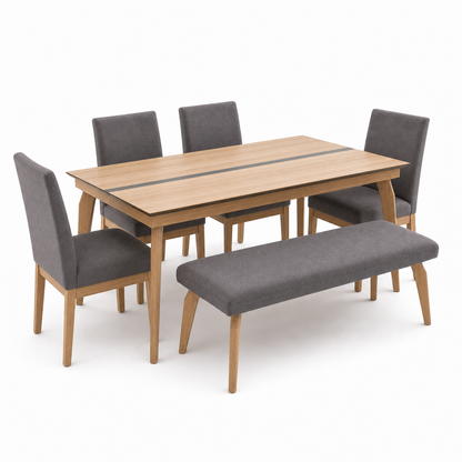 Lark - Wooden Top Dining Table, table-only or source-conservative construction studio view