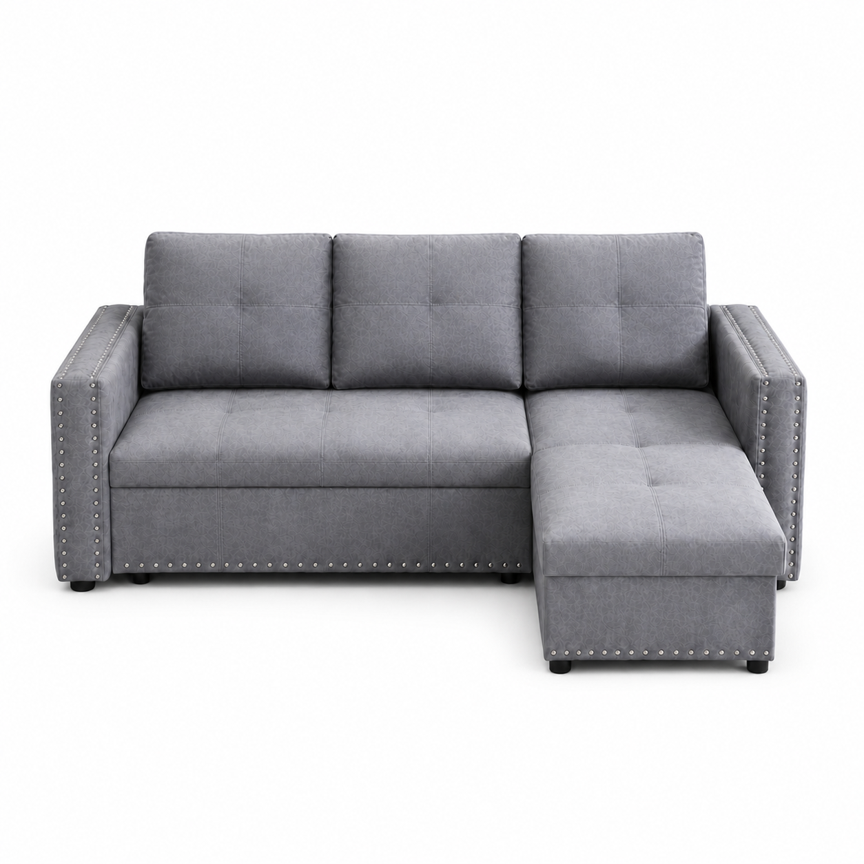 Laron - Sofa bed, fully open studio view on a pure-white background