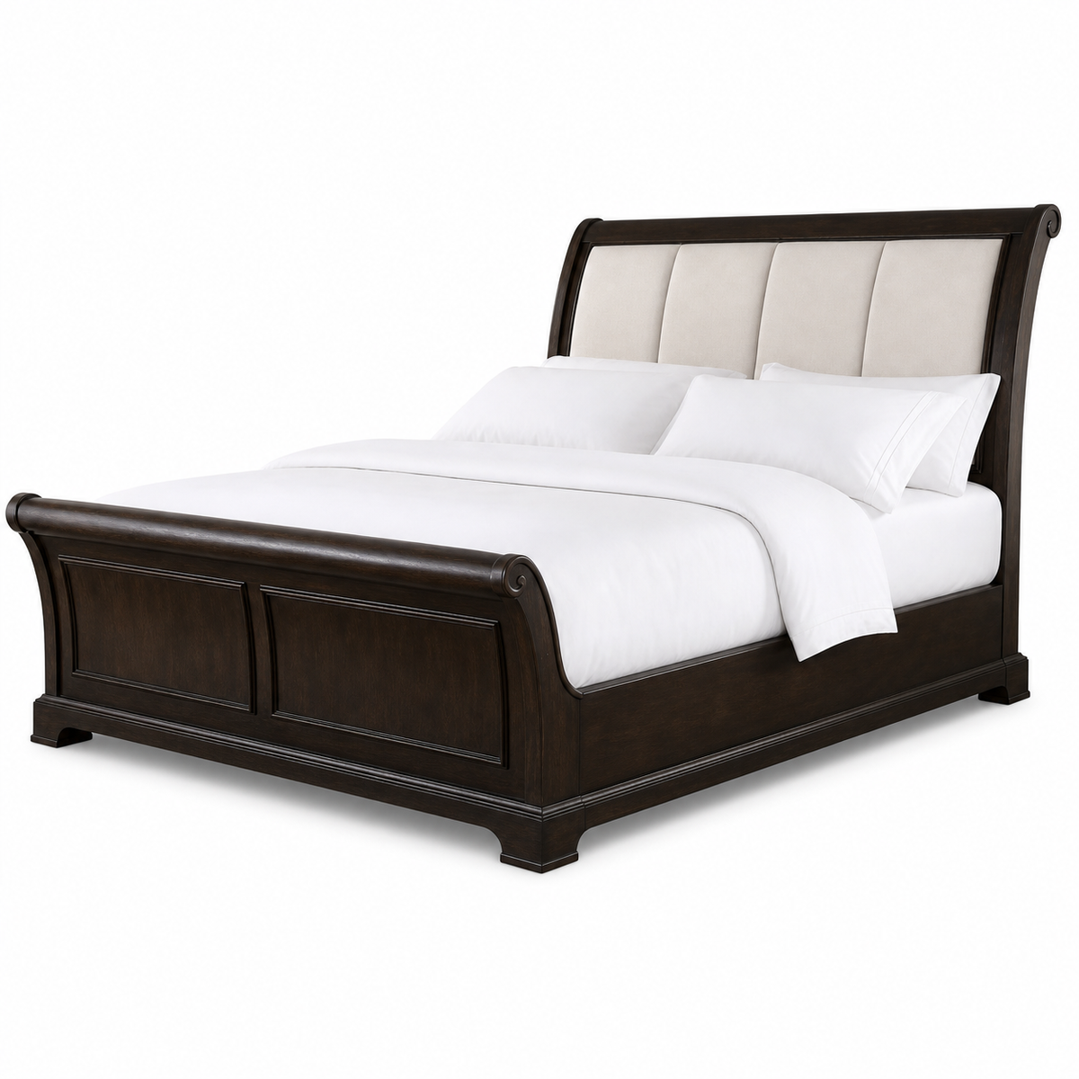 Lemi - Bed, complete front three-quarter studio bed view